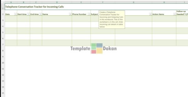 Telephone Conversation Tracker (For Incoming And Outgoing Calls)